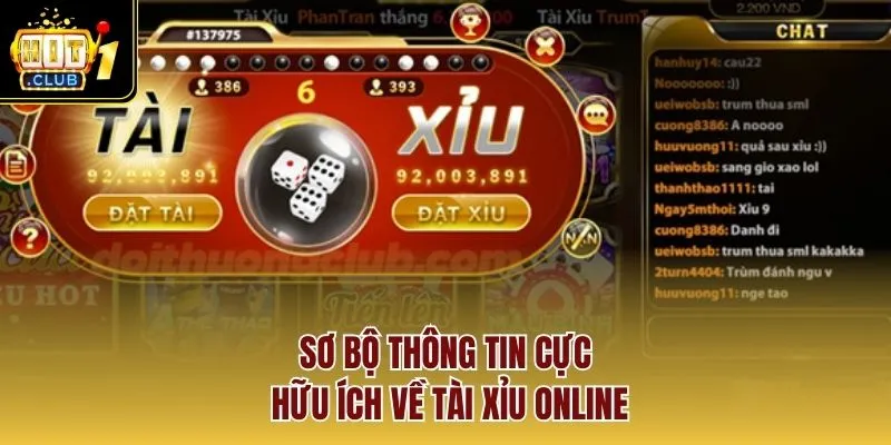 Sơ bộ thông tin cực hữu ích về tài xỉu online
